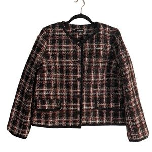 Liz Claiborne Career Plaid Button Up Blazer Size 12 Like New